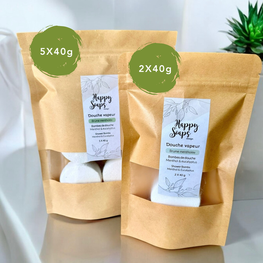Bombes de douche menthol et eucalyptus