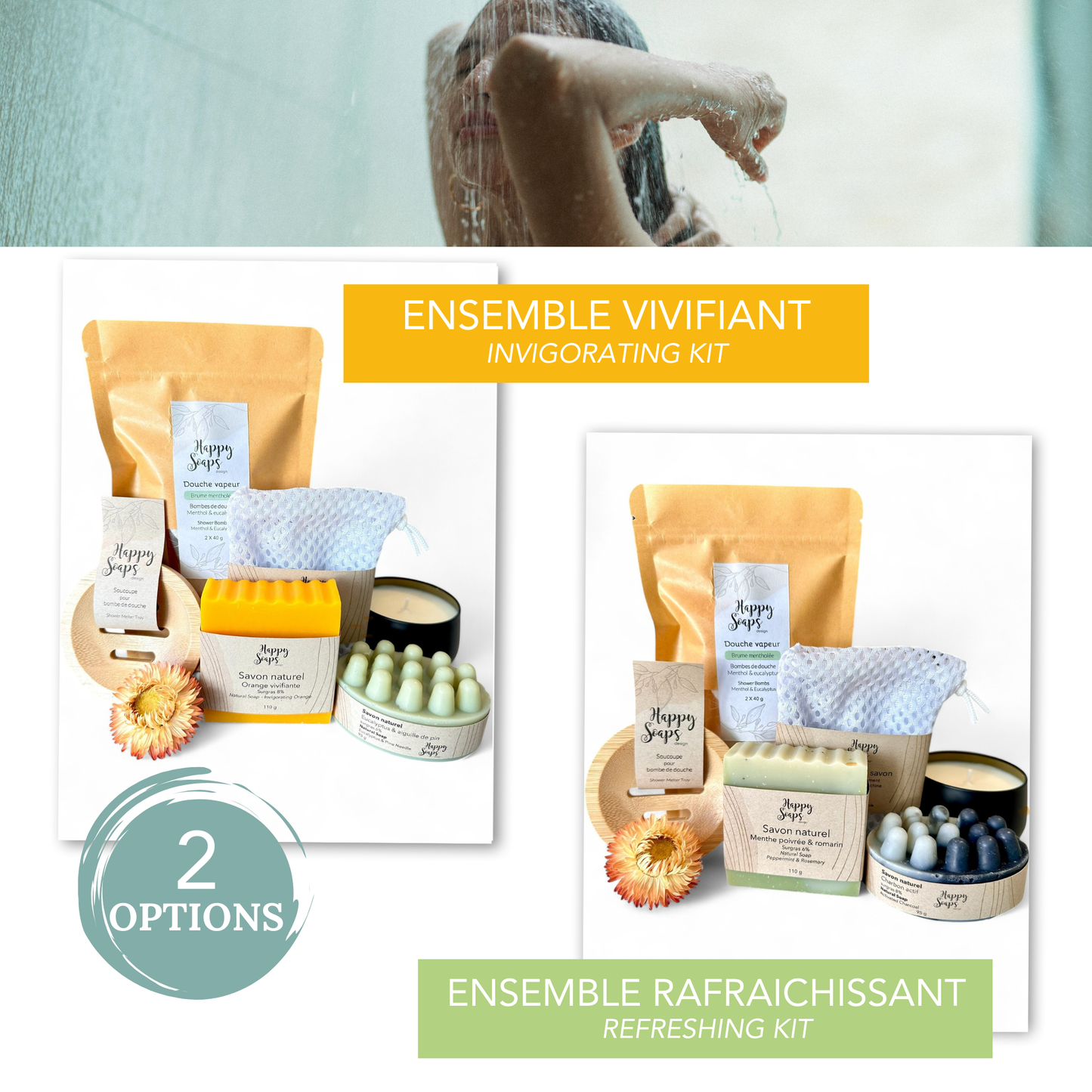 Boite cadeau détente pour la douche - avec chandelle