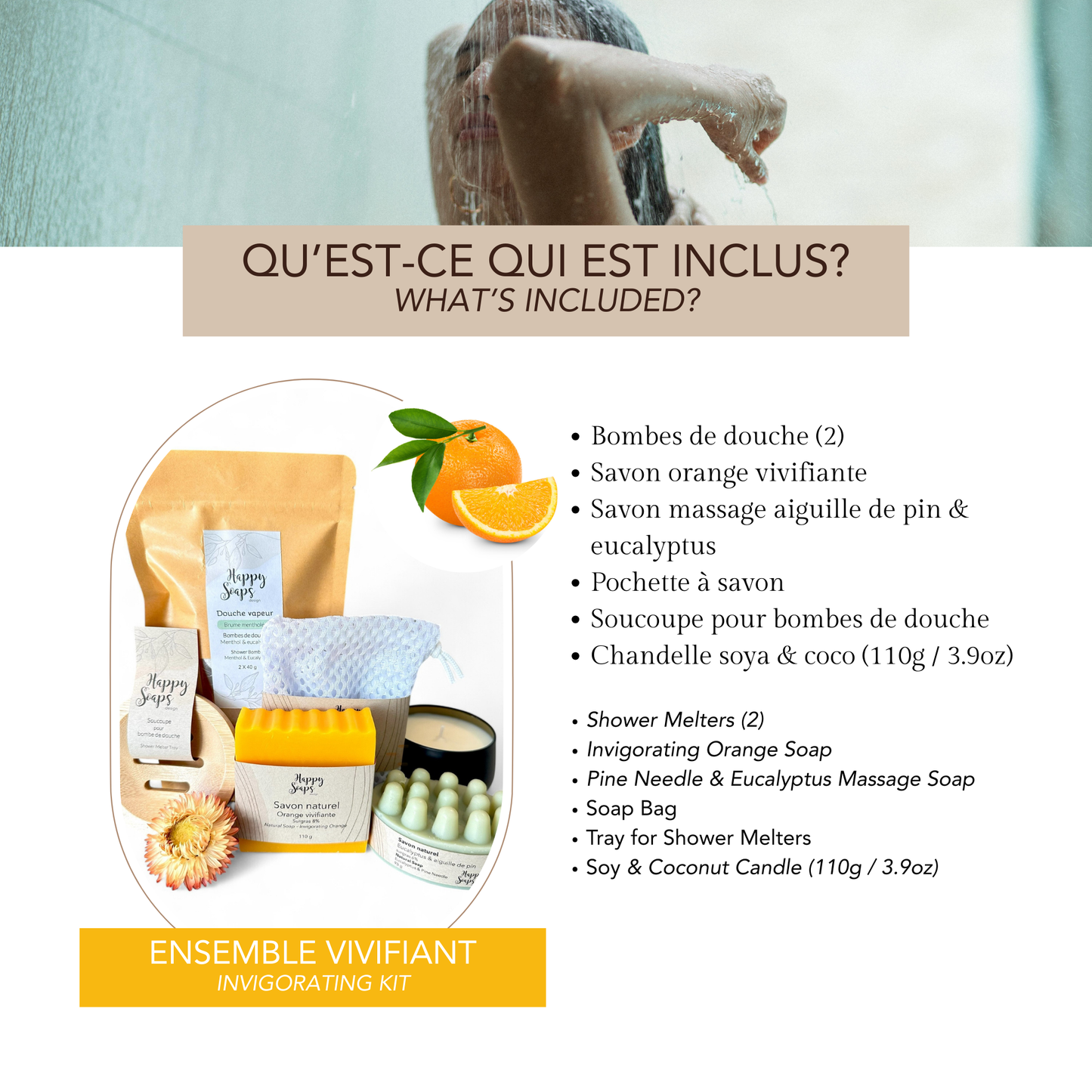 Boite cadeau détente pour la douche - avec chandelle
