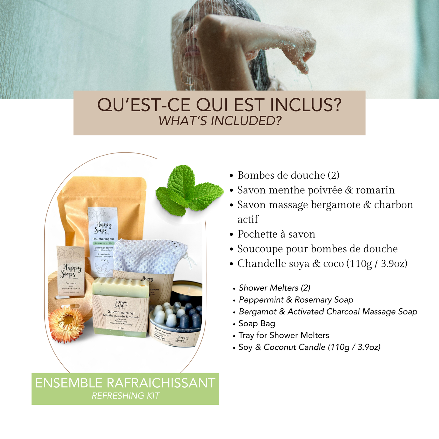 Boite cadeau détente pour la douche - avec chandelle