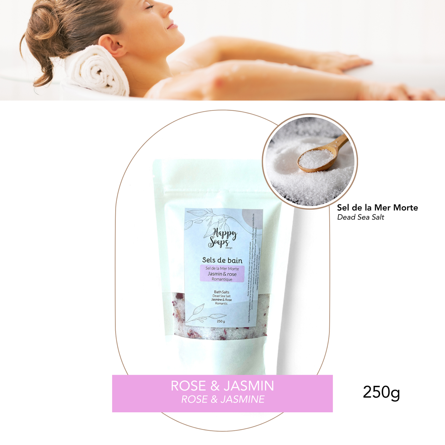 Sels de bain naturels pour relaxation et bien-être