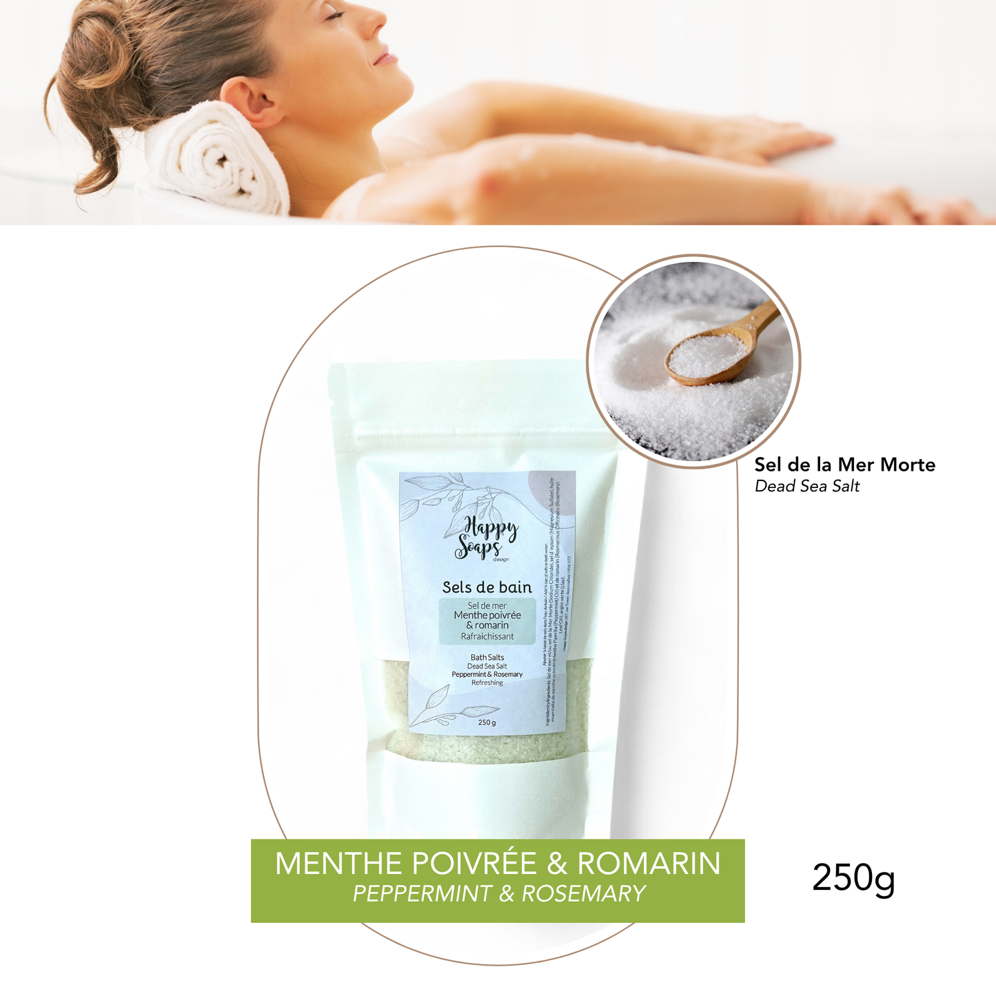 Sels de bain naturels pour relaxation et bien-être