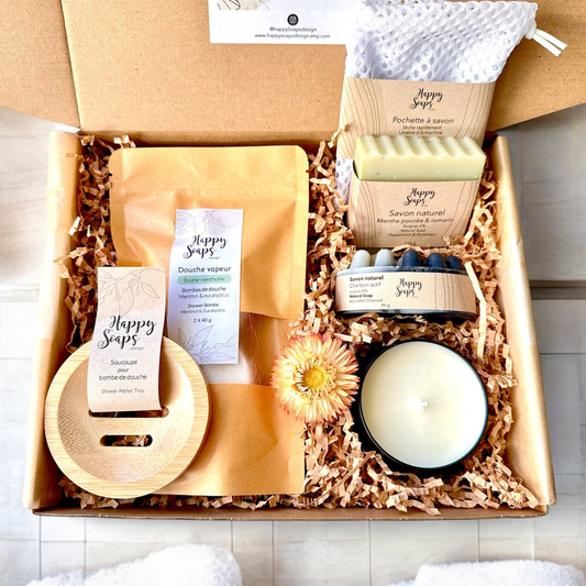 Boite cadeau détente pour la douche - avec chandelle